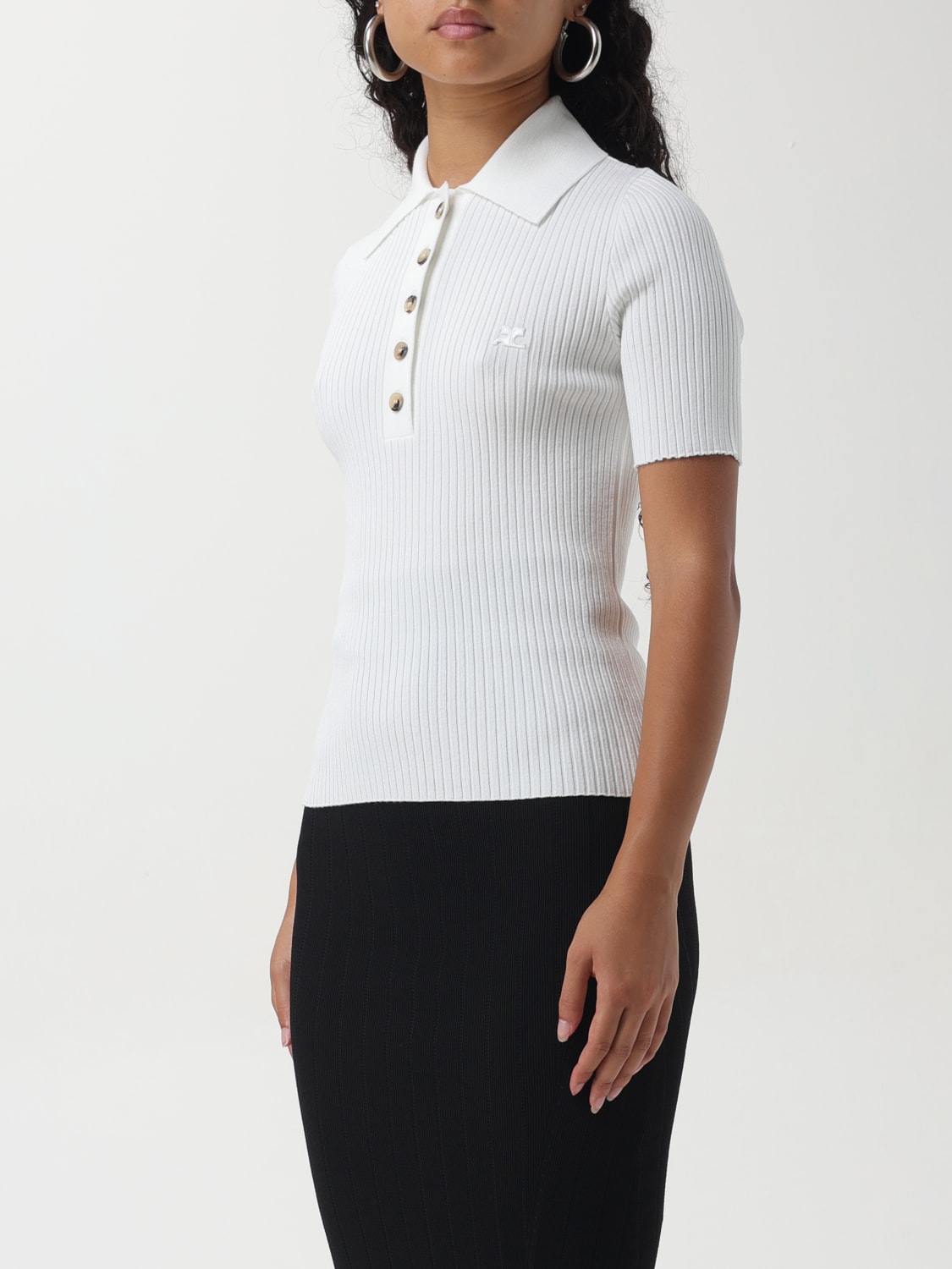 COURRÈGES POLO SHIRT: Polo shirt woman CourrÈges, White - Img 4