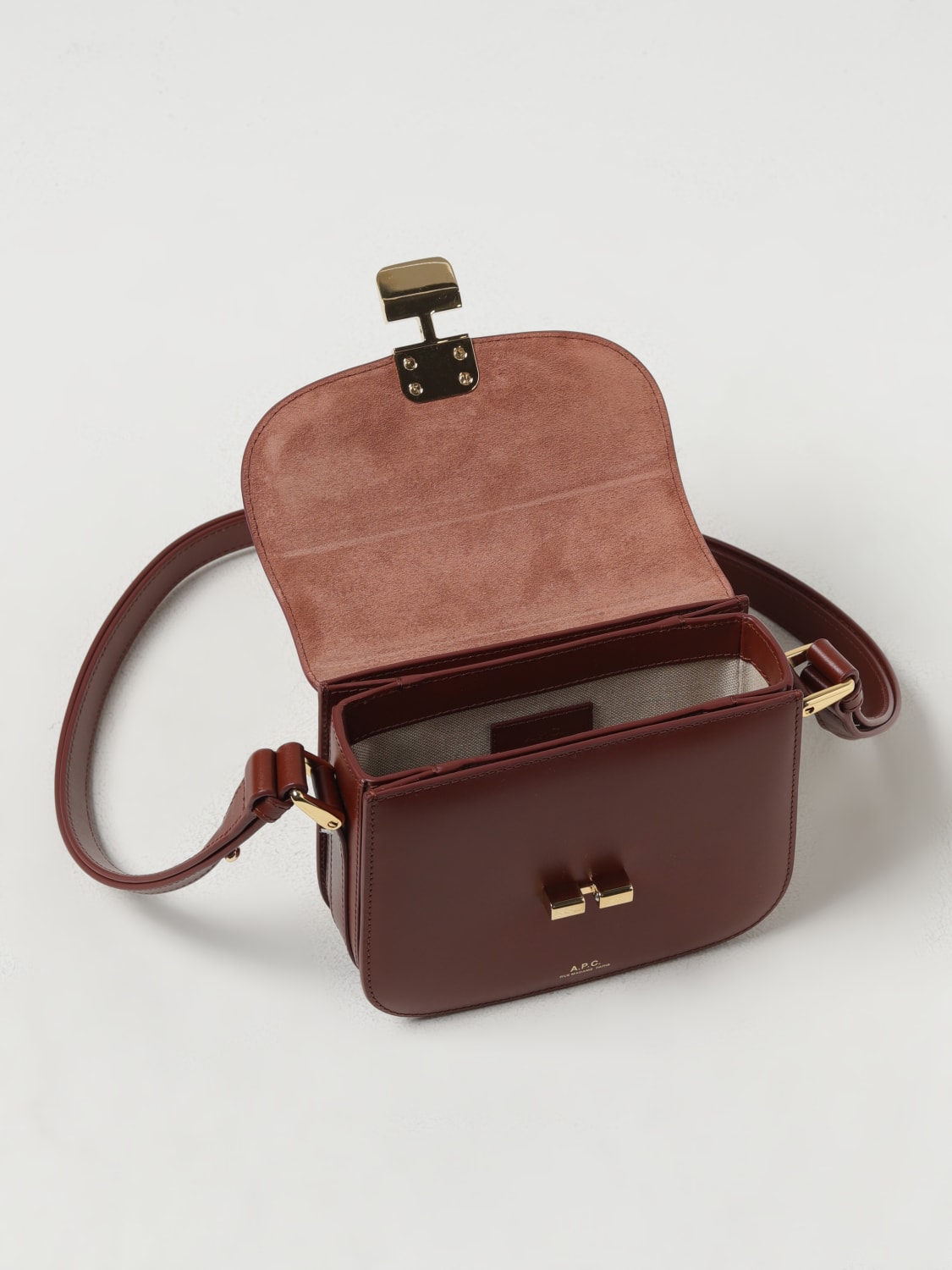 A.P.C. BORSA MINI: Borsa Grace A.P.C. in pelle , Marrone - Img 4