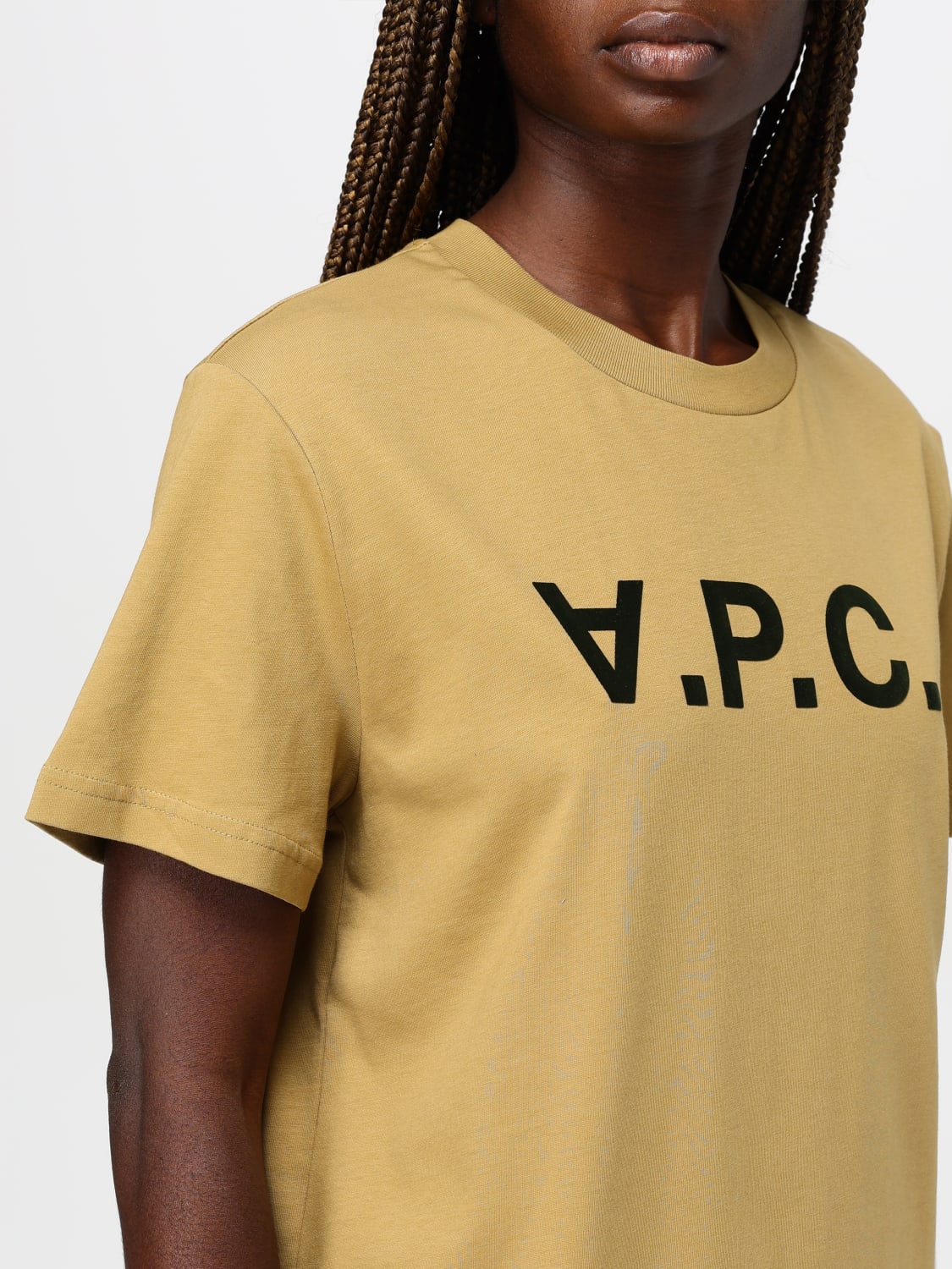 A.P.C. T-SHIRTS: T-shirt con logo A.P.C., Marrone - Img 3