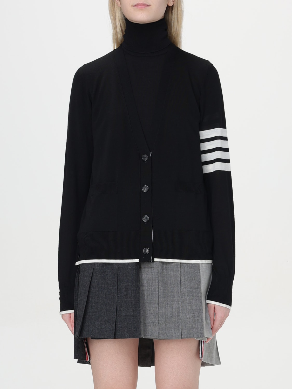 THOM BROWNE CARDIGAN: Sweater woman Thom Browne, Black - Img 1