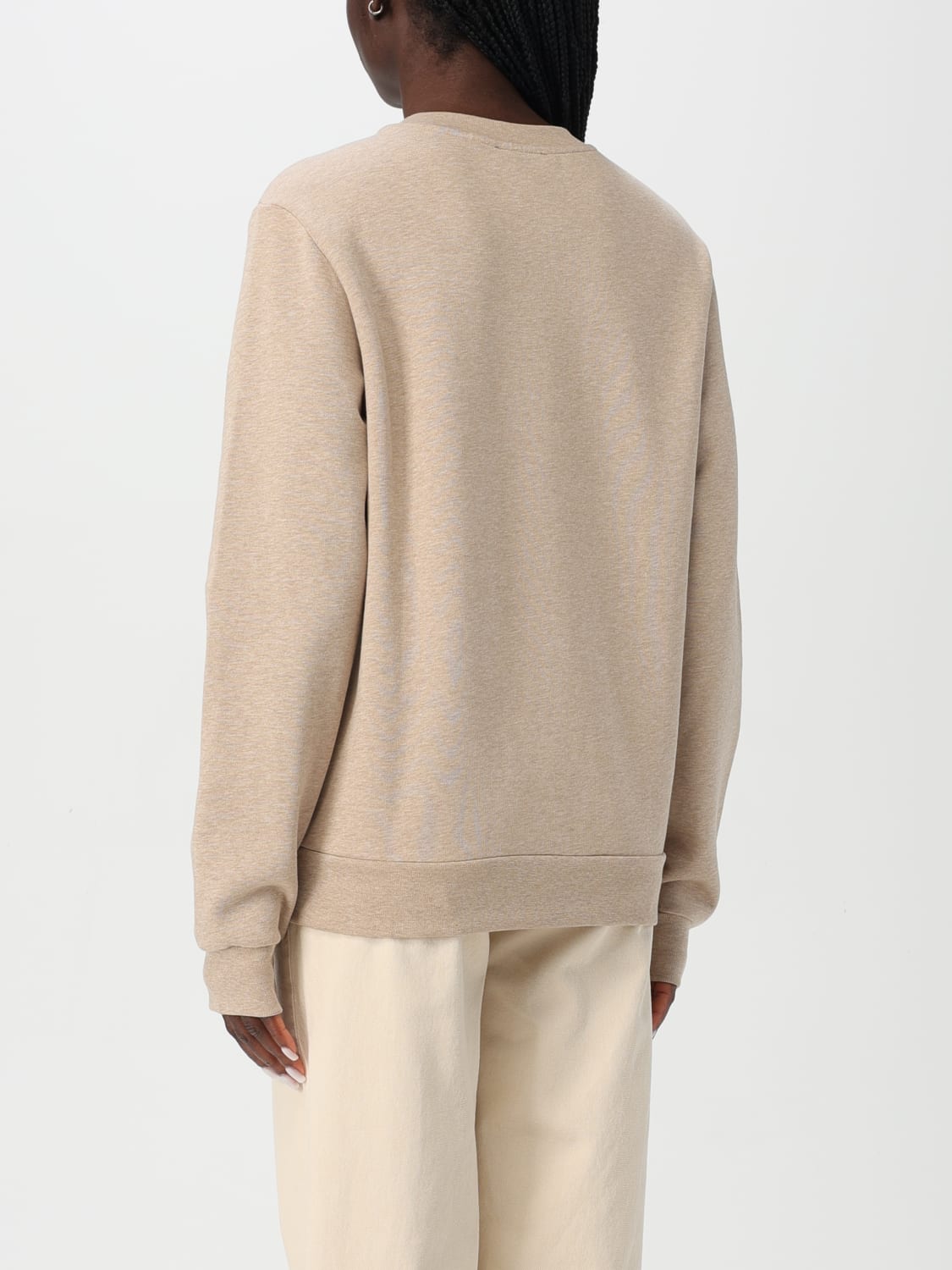 A.P.C. FELPA: Felpa basic a girocollo con logo A.P.C., Beige - Img 3