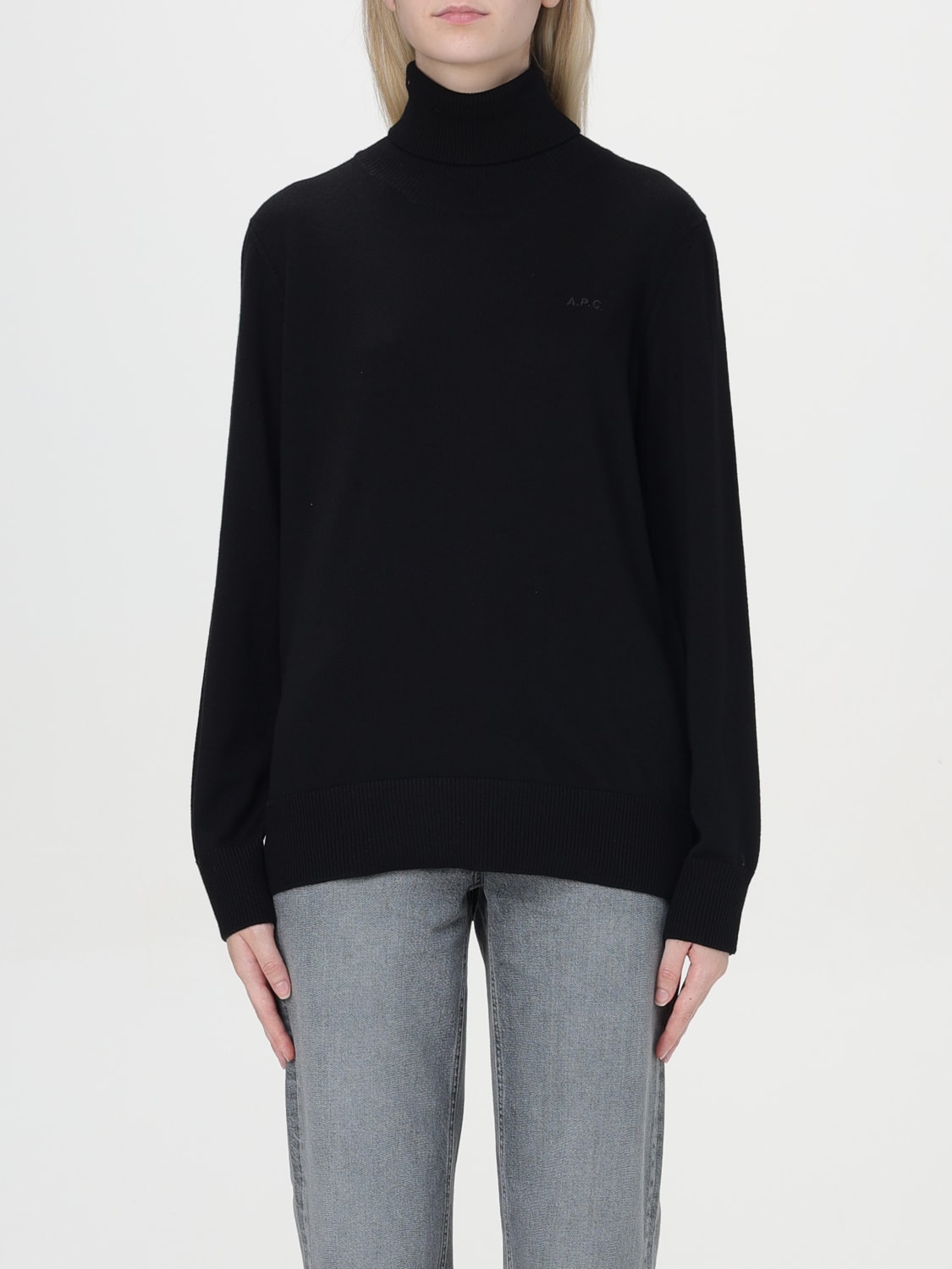 A.P.C. MAGLIA: Maglia a dolcevita basic A.P.C., Nero - Img 1