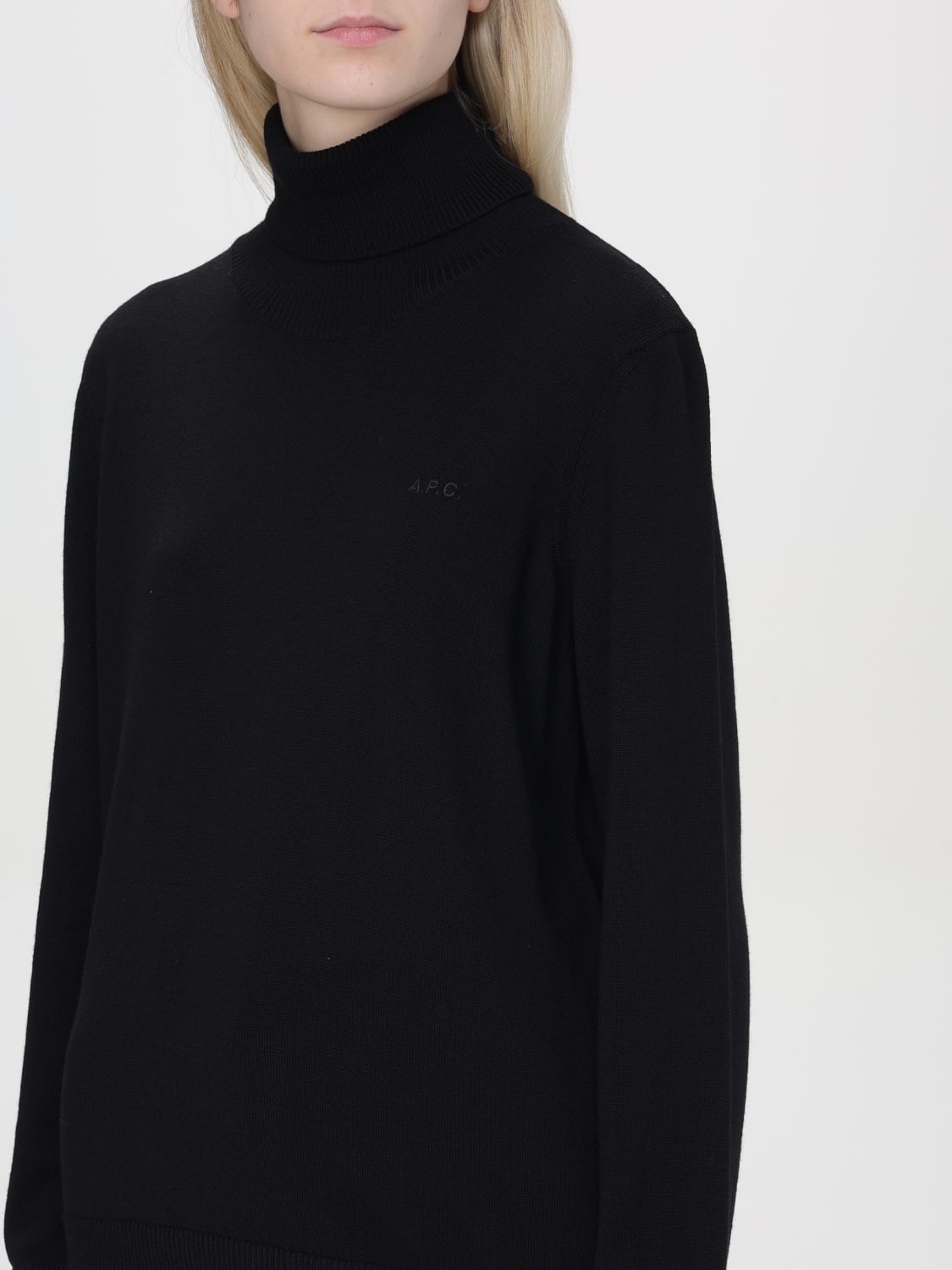 A.P.C. MAGLIA: Maglia a dolcevita basic A.P.C., Nero - Img 3