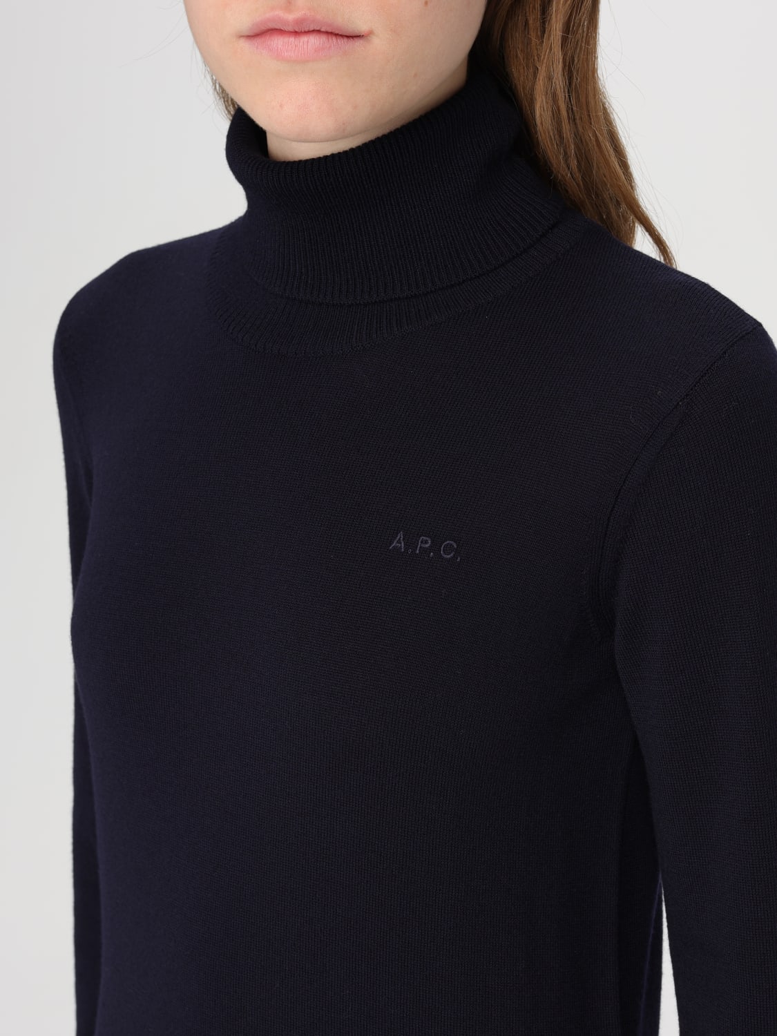 A.P.C. MAGLIA: Maglia a dolcevita basic A.P.C., Blue - Img 3