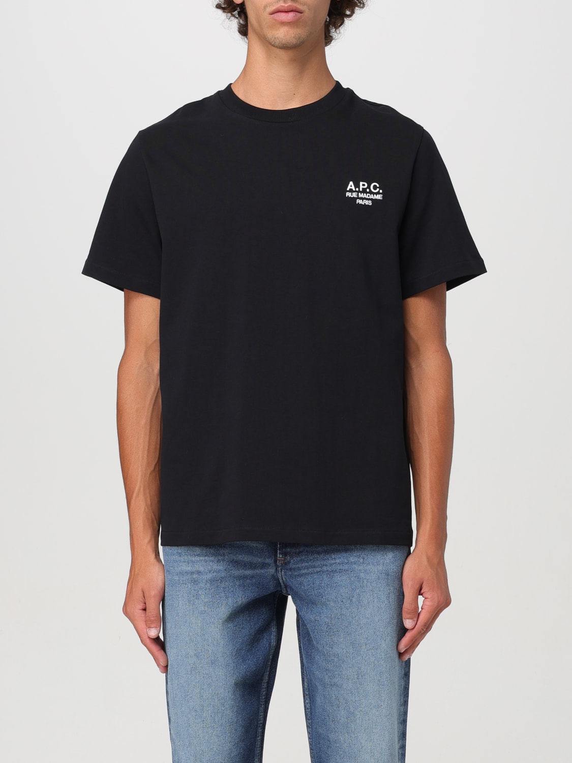 A.P.C. T-SHIRT: T-shirt con mini logo A.P.C., Nero - Img 1