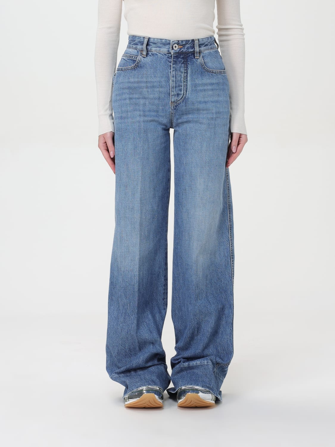 BOTTEGA VENETA JEANS: Pants woman Bottega Veneta, Blue - Img 1