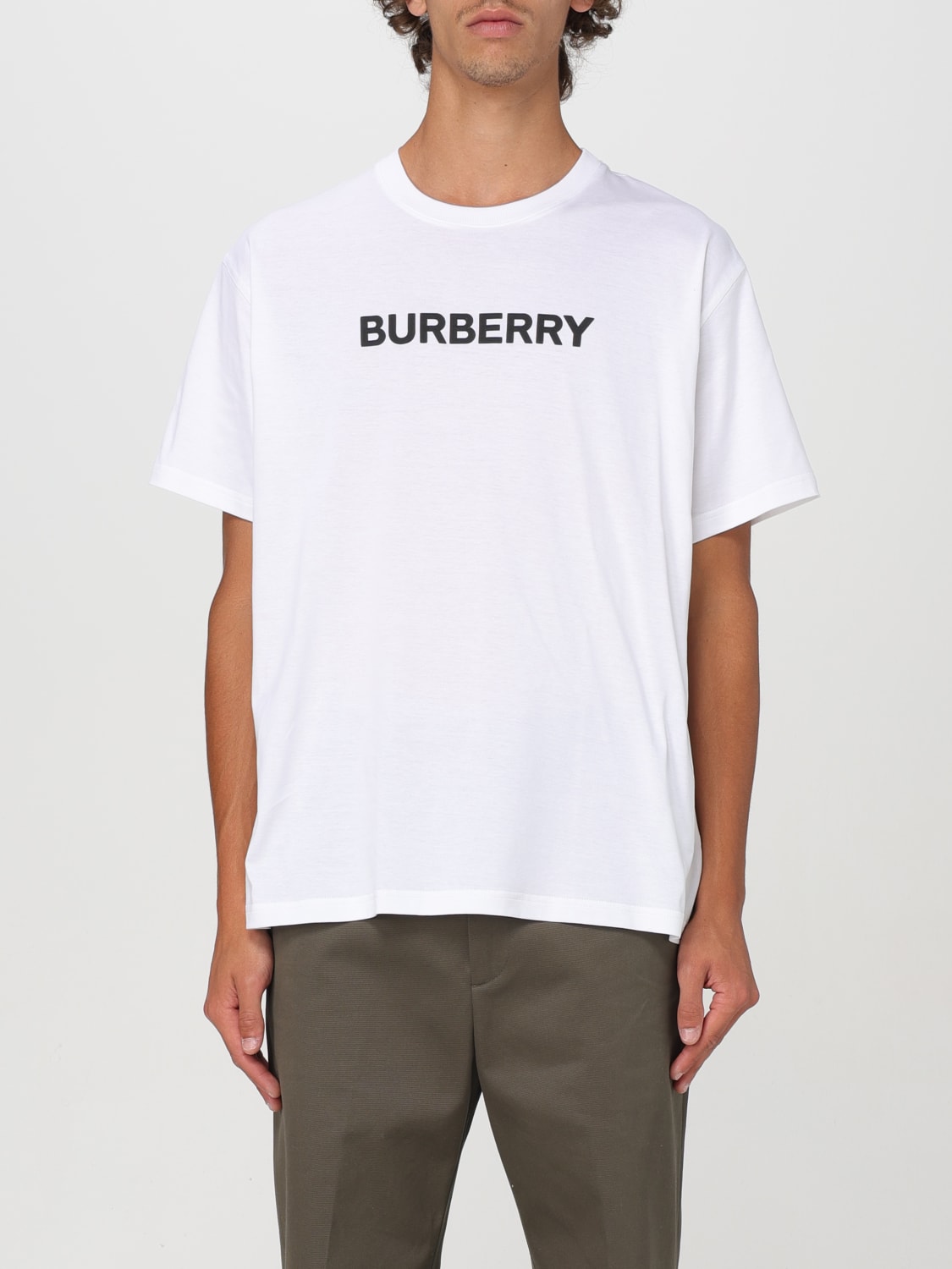 Giglio T-shirt di cotone con logo Burberry