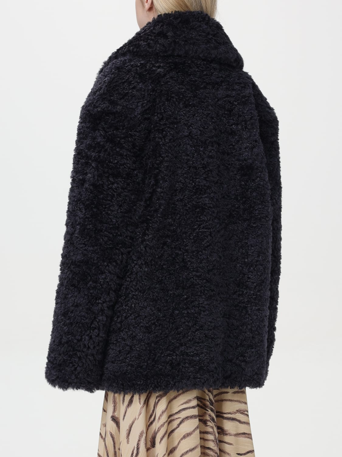 STELLA MCCARTNEY CAPPOTTO: Cappotto Teddy Stella McCartney in finto shearling, Blue - Img 3