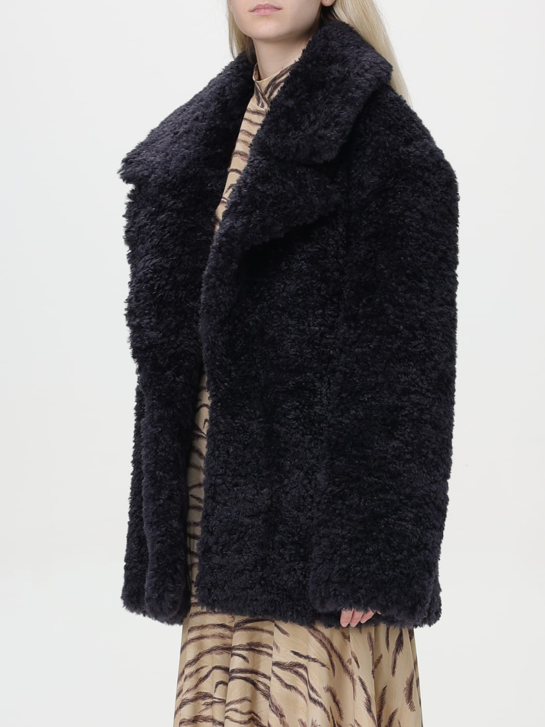 STELLA MCCARTNEY CAPPOTTO: Cappotto Teddy Stella McCartney in finto shearling, Blue - Img 4