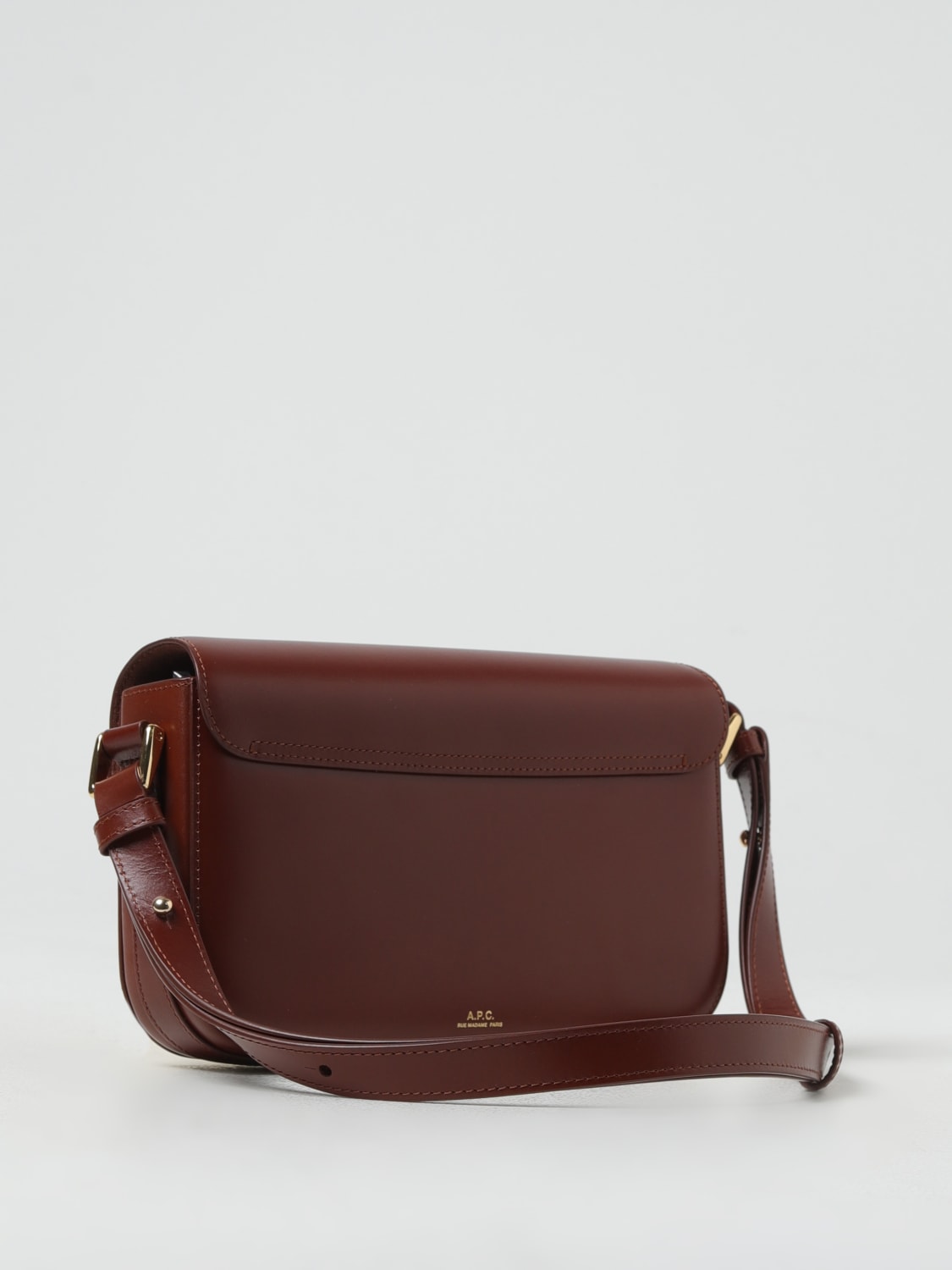 A.P.C. BORSA A SPALLA: Borsa Grace Baguette A.P.C. in pelle , Marrone - Img 2