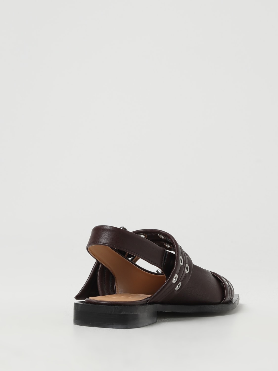 GANNI BALLERINES: Chaussures femme Ganni, Marron - Img 3