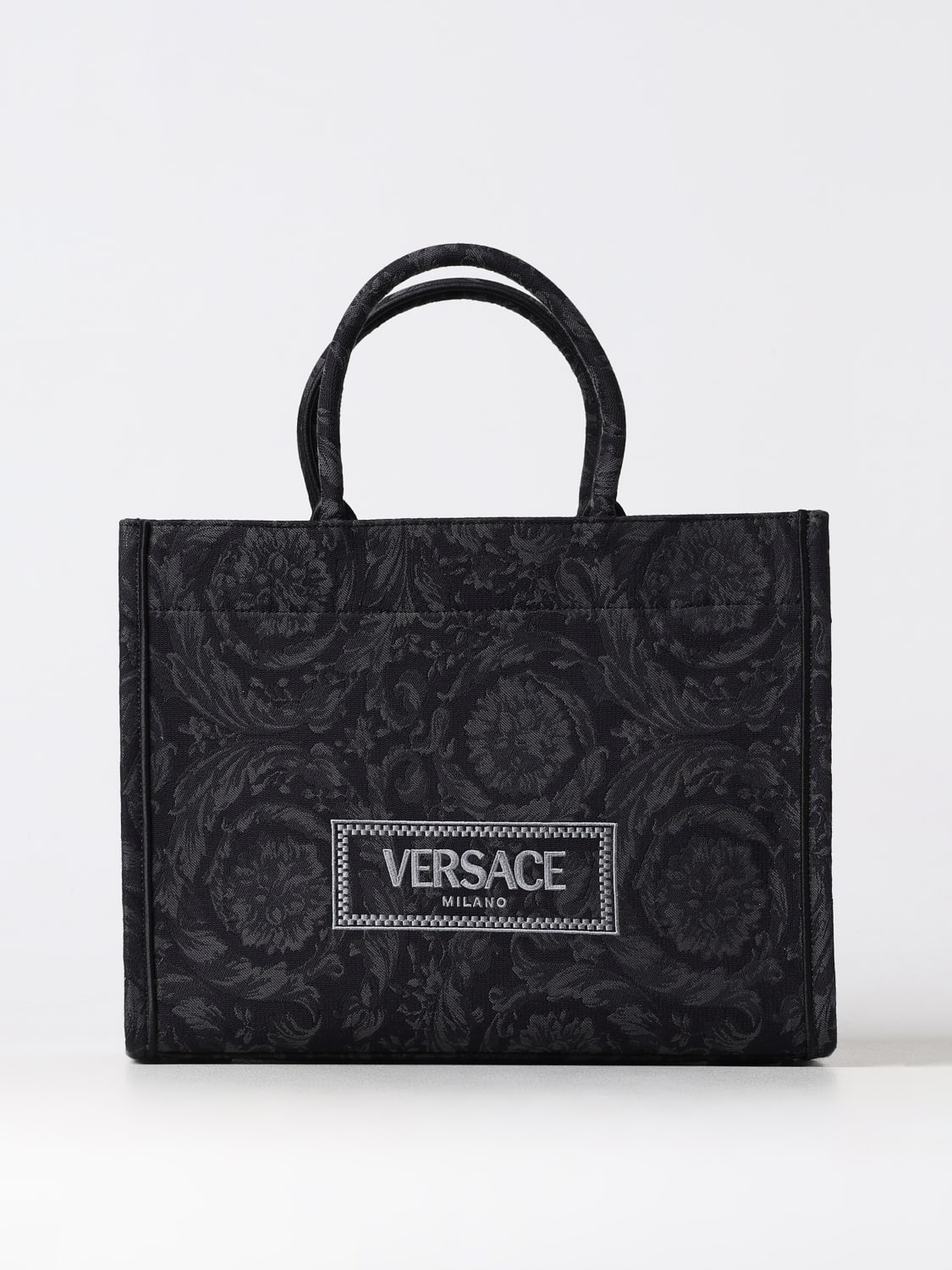 Giglio Borsa Baroque Versace in cotone jacquard