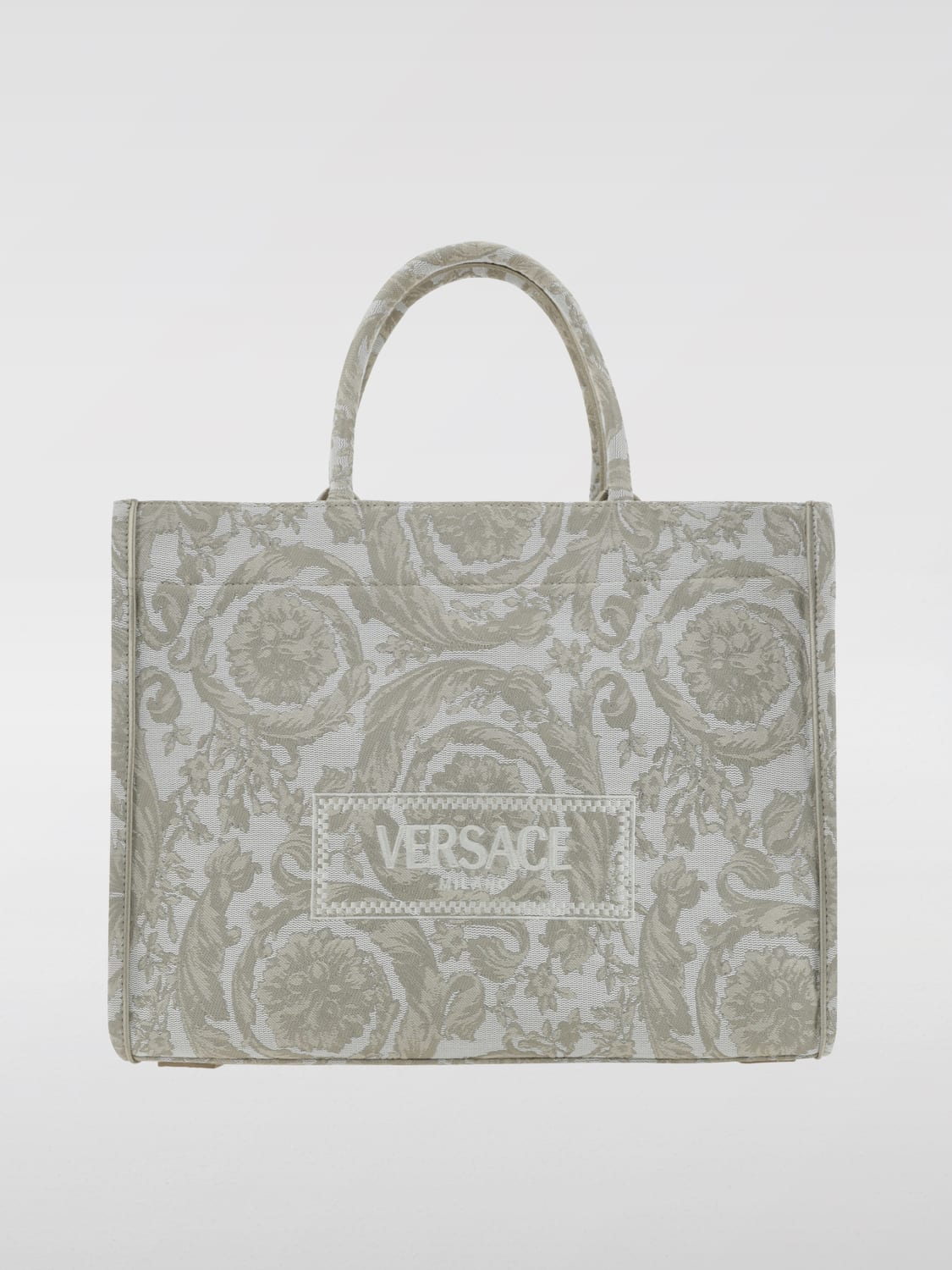 Giglio Borsa Baroque Versace in cotone jacquard