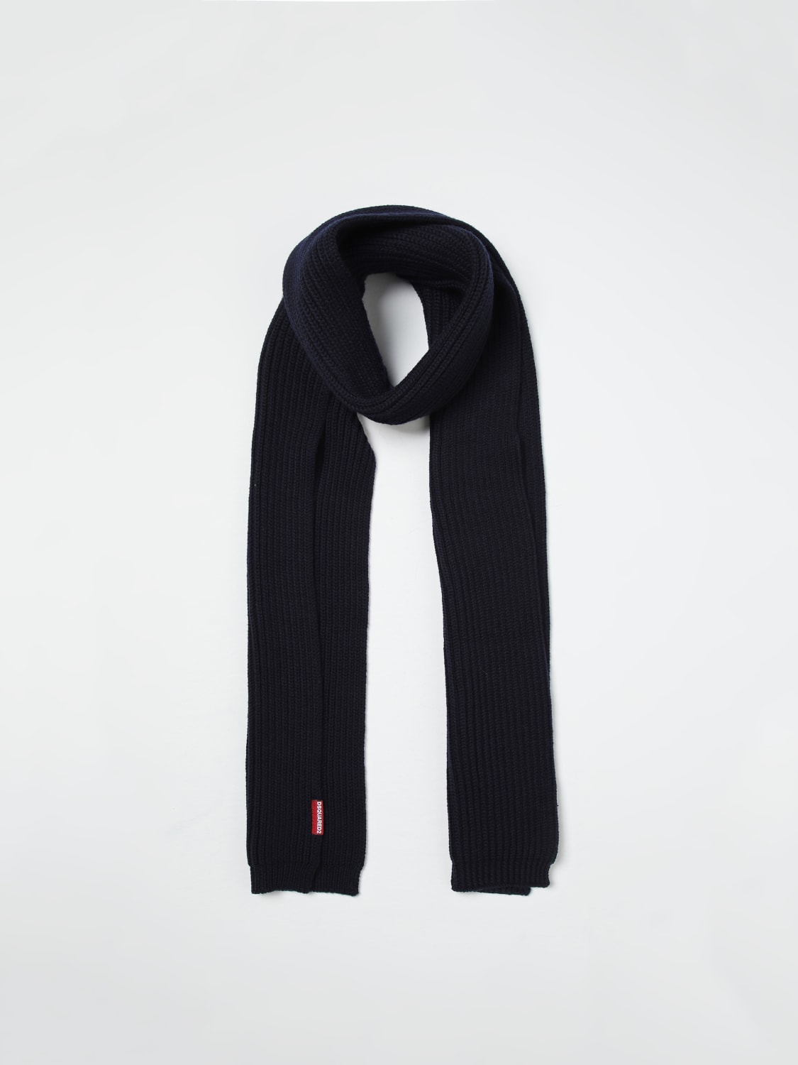 DSQUARED2 SET ACCESSORI: Set cappello + sciarpa Dsquared2 in lana a coste, Blue - Img 2