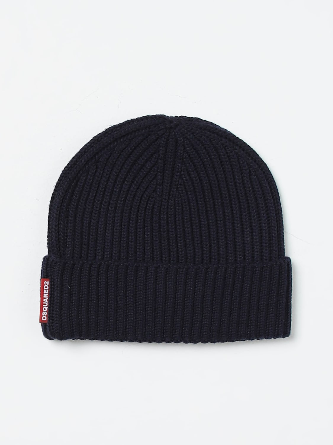 DSQUARED2 SET ACCESSORI: Set cappello + sciarpa Dsquared2 in lana a coste, Blue - Img 3