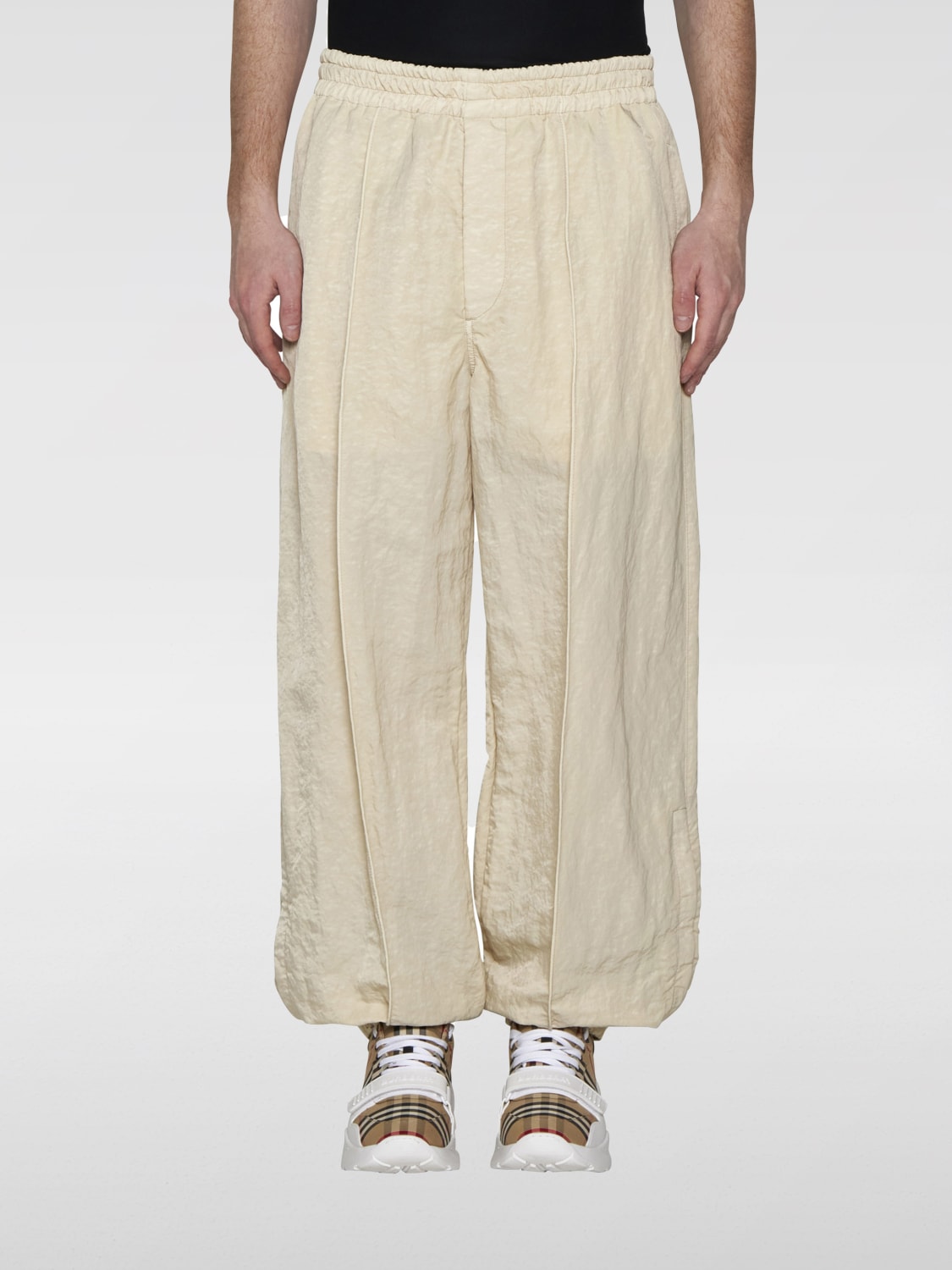 BURBERRY PANTS: Pants men Burberry, Beige - Img 1