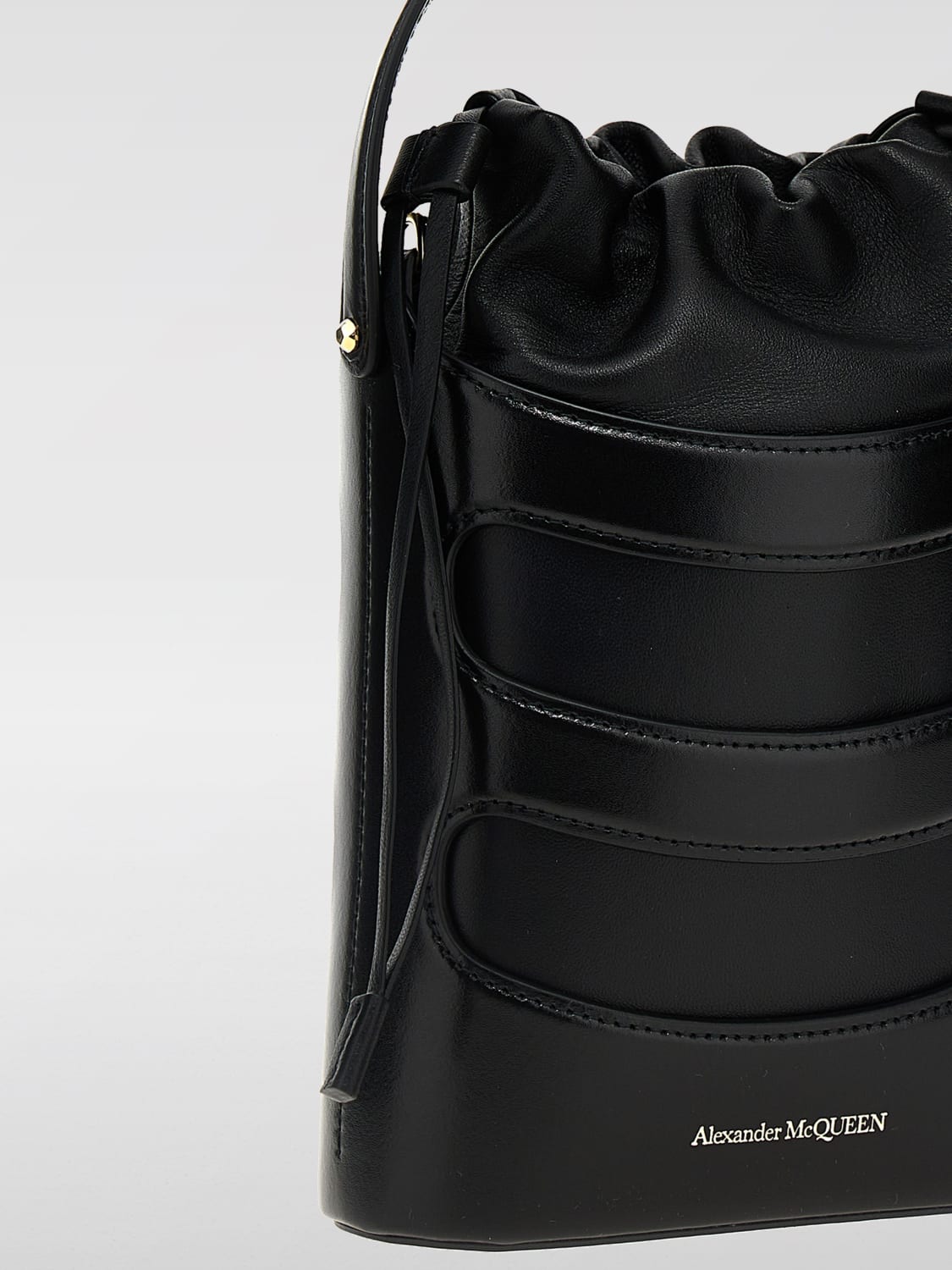 ALEXANDER MCQUEEN BORSA MINI: Borsa Rise Alexander McQueen in pelle , Nero - Img 3