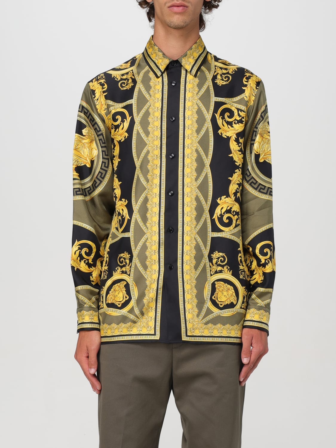 Giglio Camicia di seta Baroque Versace