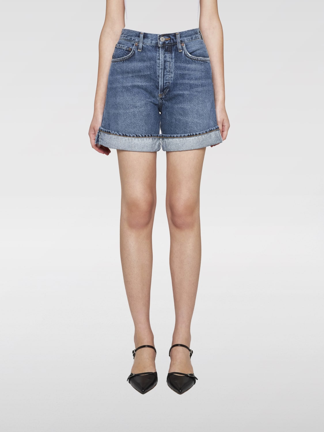 AGOLDE SHORTS: Shorts damen Agolde, Denim - Img 1