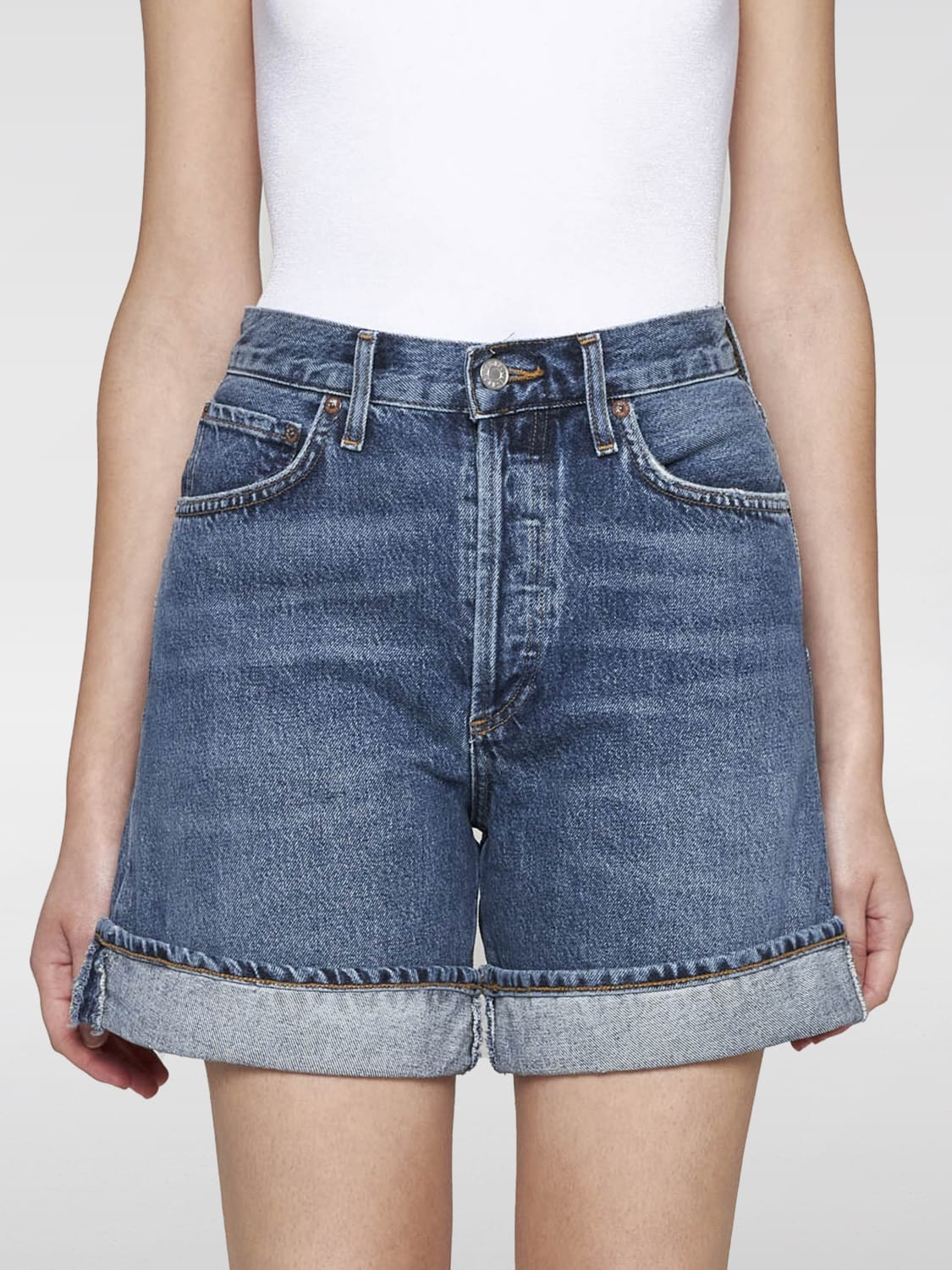 AGOLDE SHORTS: Shorts damen Agolde, Denim - Img 3