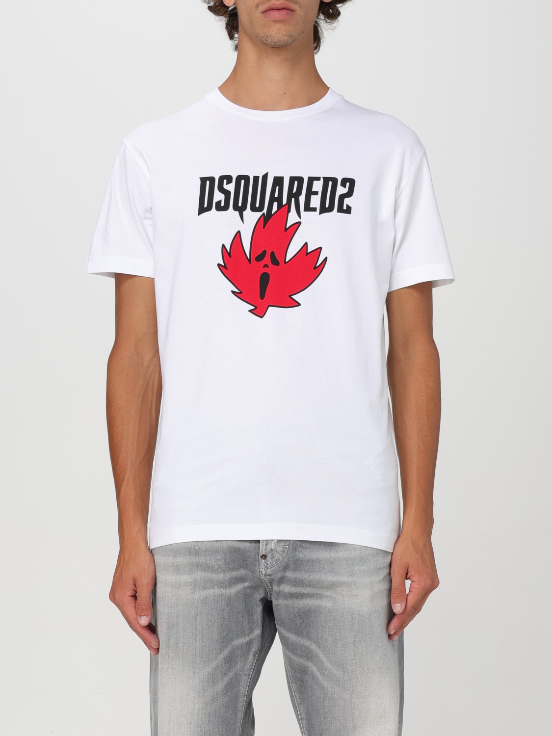 Giglio T-shirt di cotone Dsquared2 con stampa logo