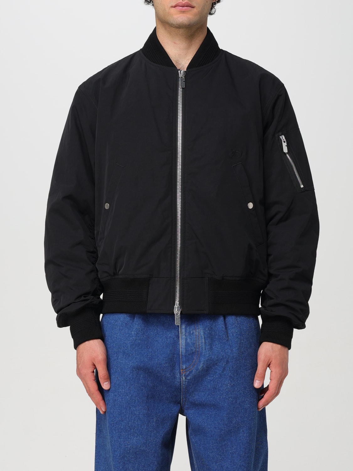 BURBERRY GIACCA: Bomber con zip Burberry, Nero - Img 1