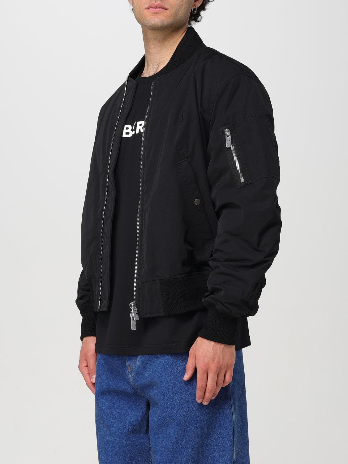 BURBERRY GIACCA: Bomber con zip Burberry, Nero - Img 4