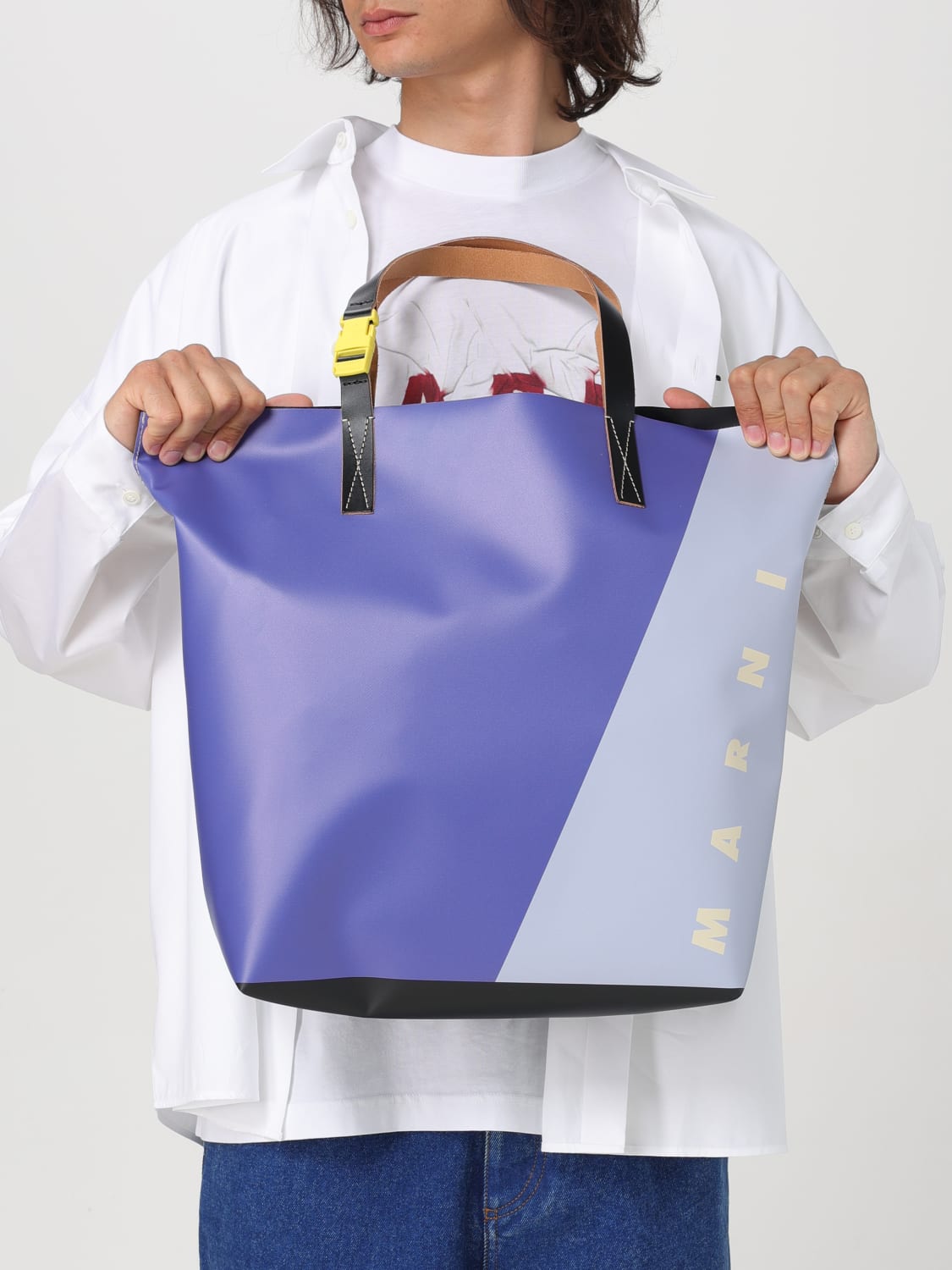 MARNI: Borsa Tribeca in tela catramata - Viola | Borsa Marni  SHMQ0037A2P7948 online su GIGLIO.COM