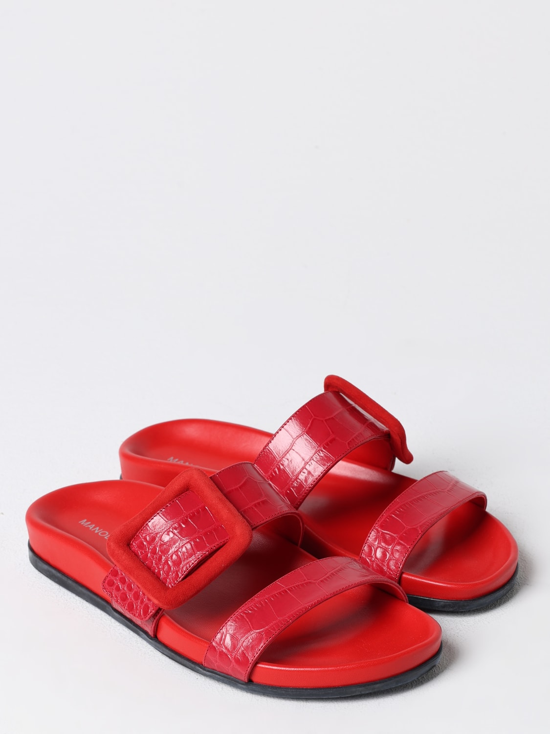 MANOLO BLAHNIK FLAT SANDALS: Shoes woman Manolo Blahnik, Red - Img 2