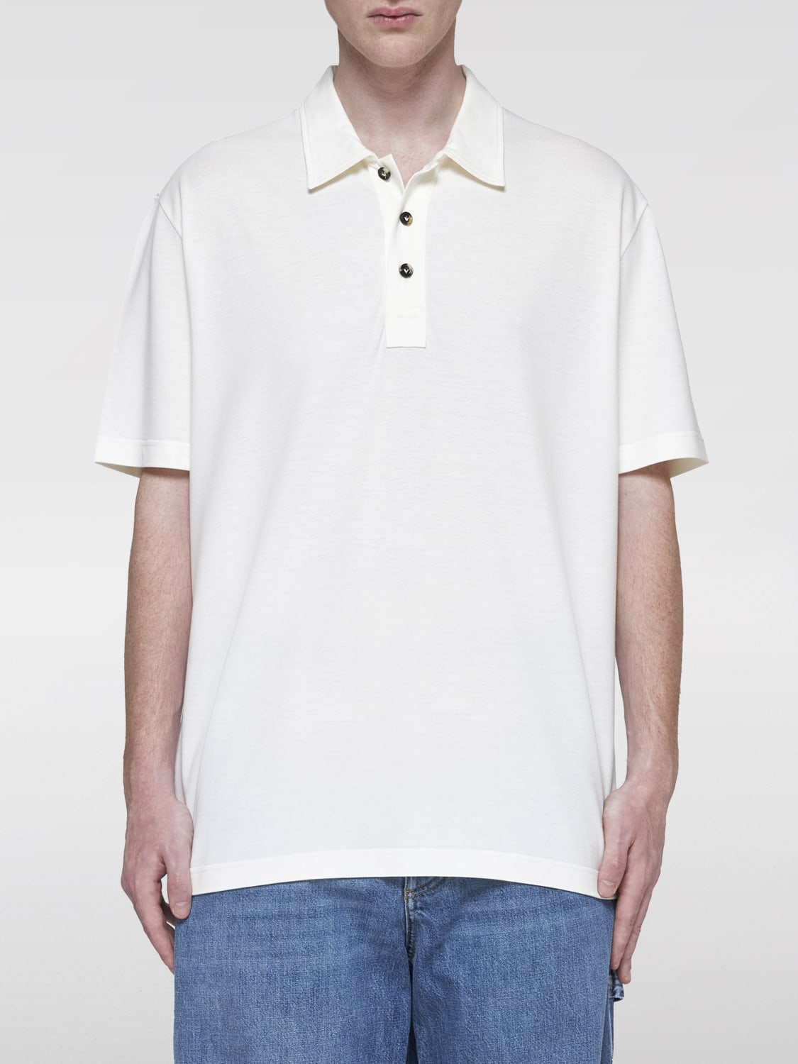 BOTTEGA VENETA POLO: Polo homme Bottega Veneta, Jaune Crème - Img 1