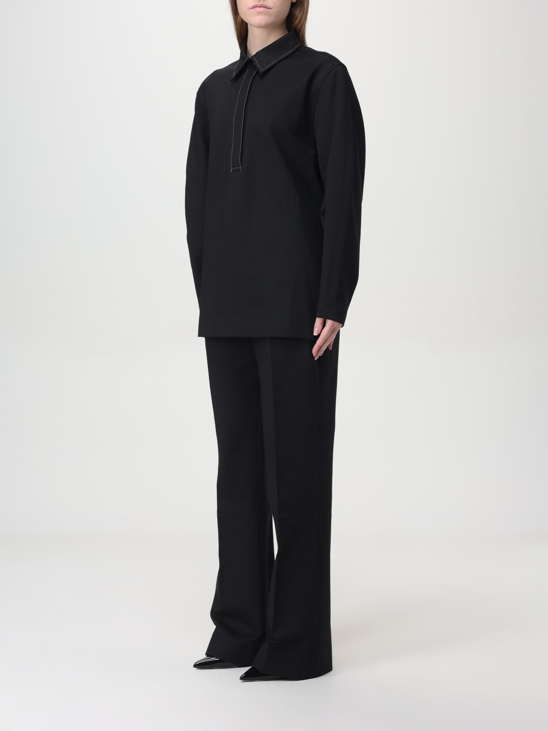 VICTORIA VICTORIA BECKHAM CAMICIA: Camicia Victoria Victoria Beckham in misto viscosa , Nero - Img 4