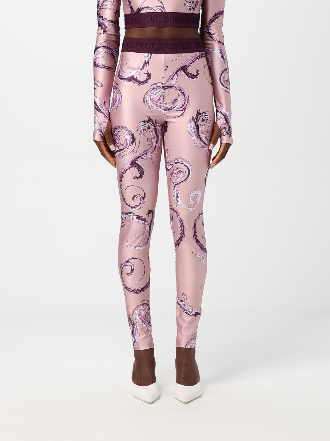 VERSACE JEANS COUTURE PANTS: Pants woman Versace Jeans Couture, Pink - Img 1