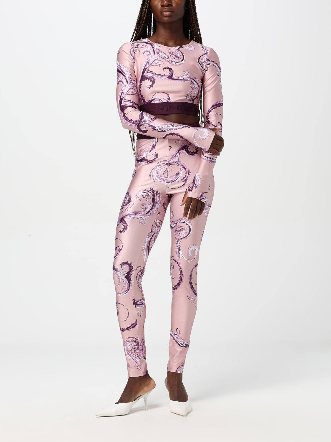 VERSACE JEANS COUTURE PANTS: Pants woman Versace Jeans Couture, Pink - Img 2