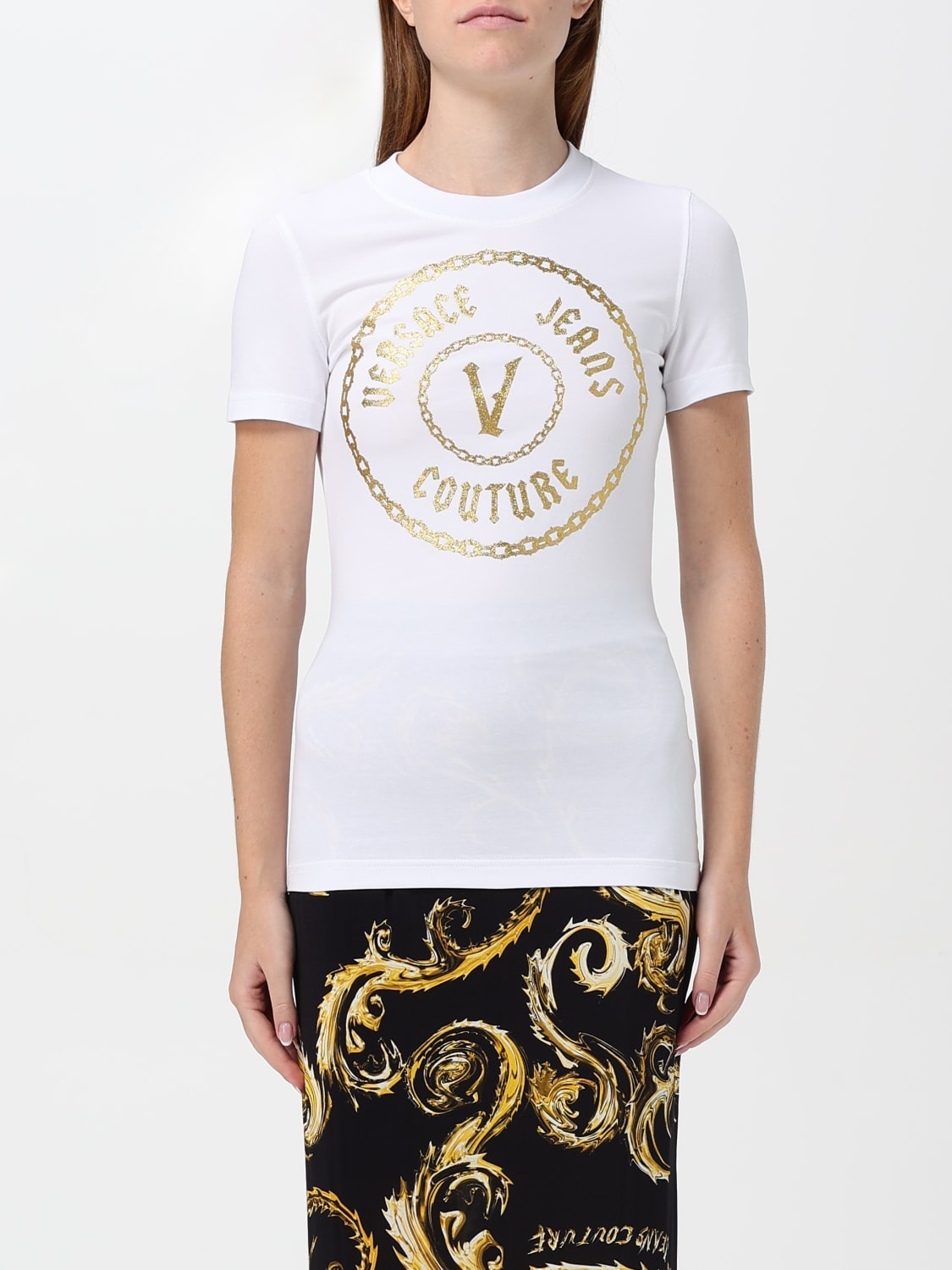 VERSACE JEANS COUTURE T-SHIRT: T-shirt woman Versace Jeans Couture, White - Img 1