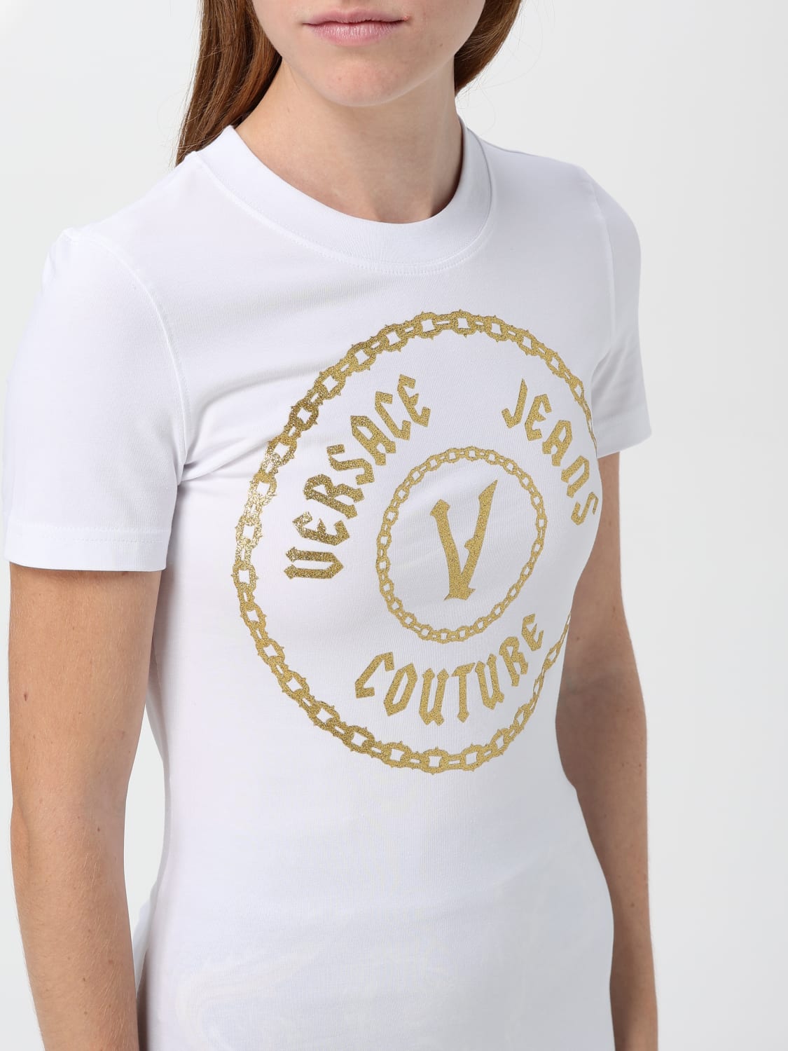 VERSACE JEANS COUTURE T-SHIRT: T-shirt woman Versace Jeans Couture, White - Img 3