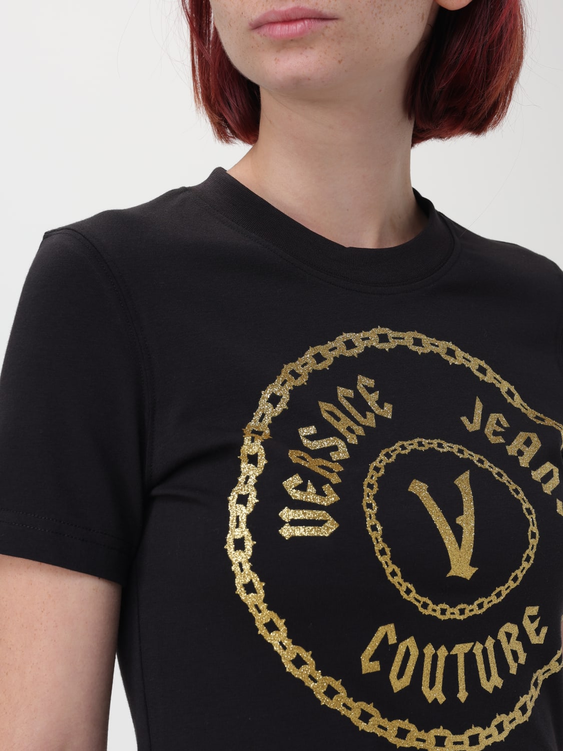 VERSACE JEANS COUTURE T-SHIRT: T-shirt woman Versace Jeans Couture, Black - Img 3