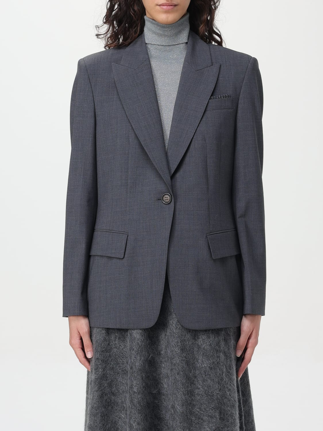 BRUNELLO CUCINELLI BLAZER: Jacket woman Brunello Cucinelli, Grey - Img 1