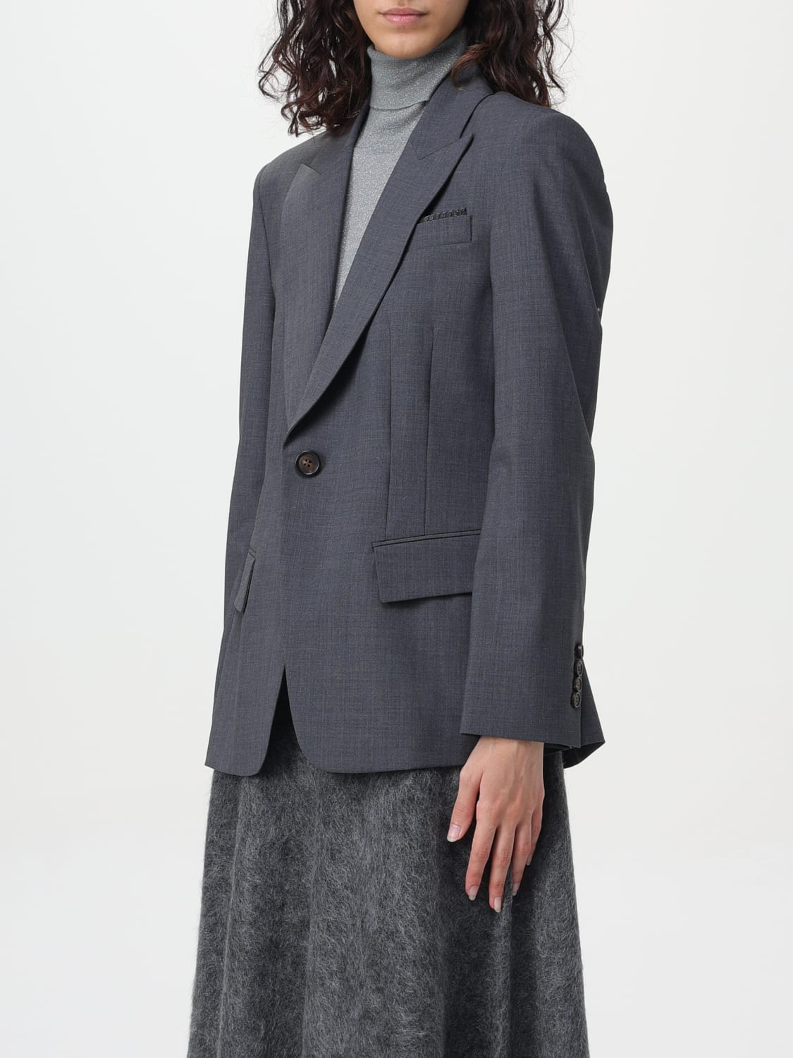 BRUNELLO CUCINELLI BLAZER: Jacket woman Brunello Cucinelli, Grey - Img 4