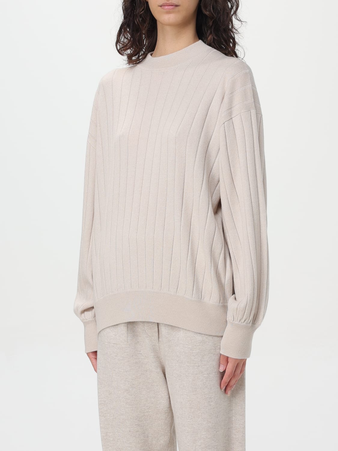 BRUNELLO CUCINELLI SWEATER: Cardigan woman Brunello Cucinelli, Beige - Img 4