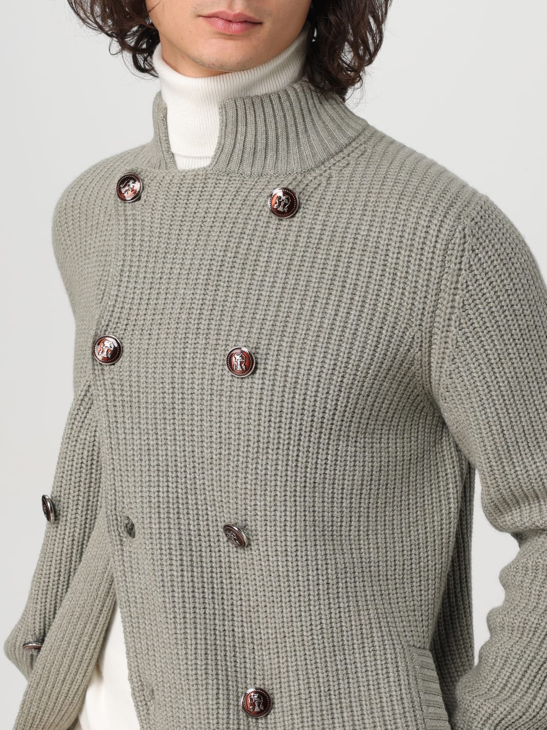 BRUNELLO CUCINELLI CARDIGAN: Cardigan homme Brunello Cucinelli, Vert - Img 5