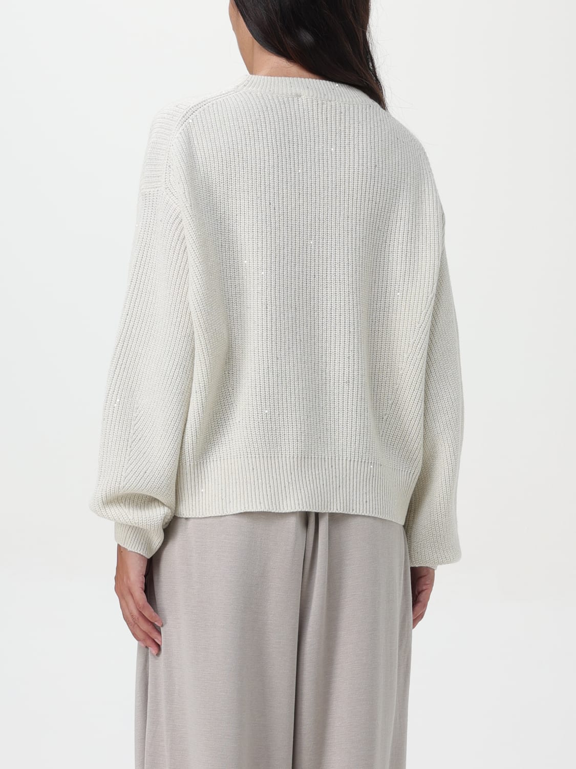 BRUNELLO CUCINELLI SWEATER: Cardigan woman Brunello Cucinelli, White - Img 3