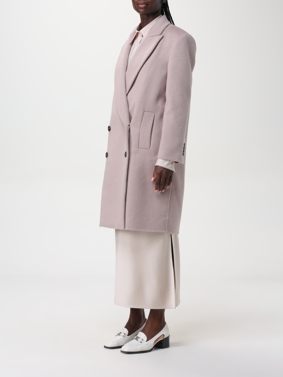 BRUNELLO CUCINELLI COAT: Trench coat woman Brunello Cucinelli, Violet - Img 4