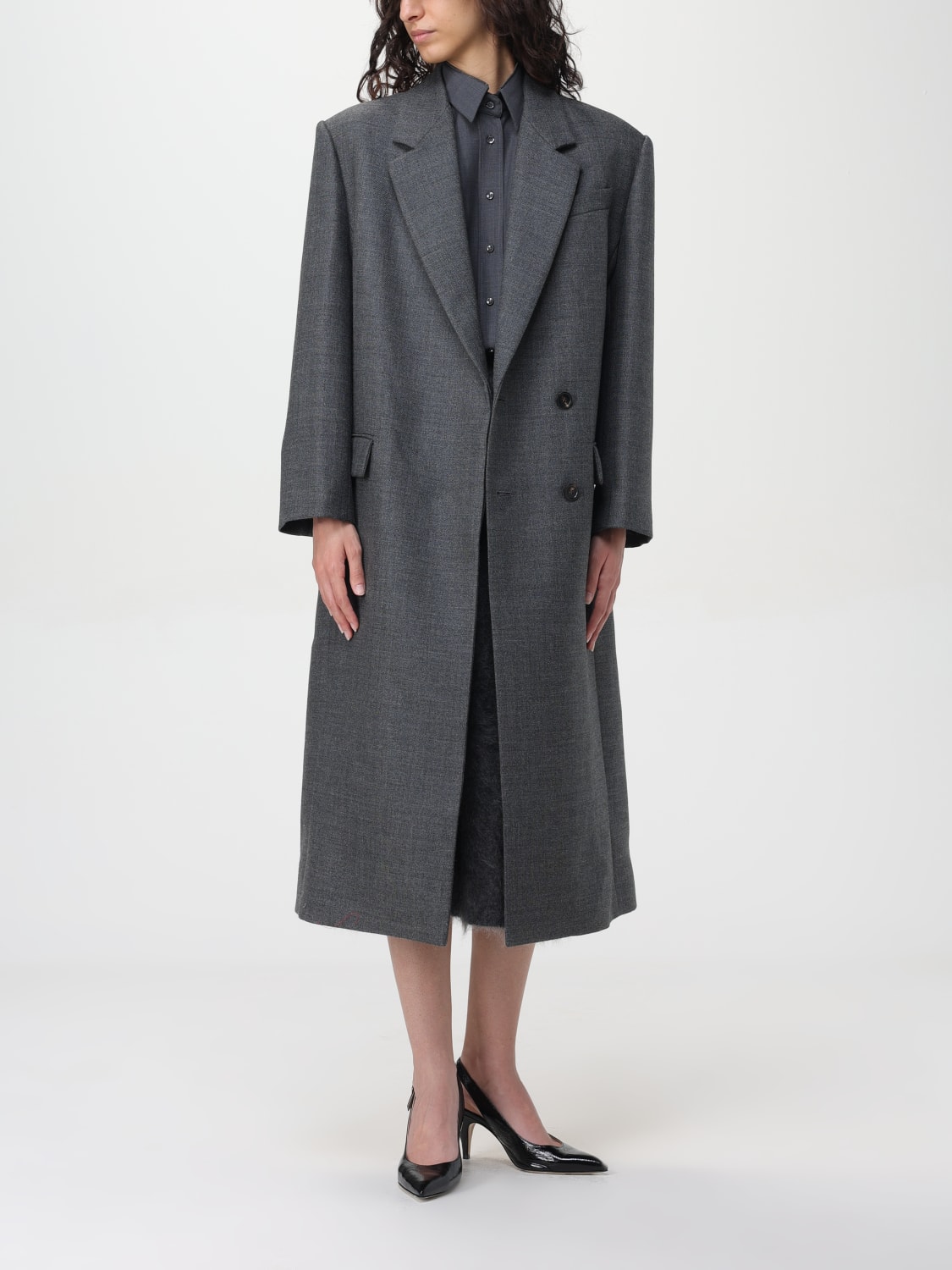 BRUNELLO CUCINELLI COAT: Trench coat woman Brunello Cucinelli, Grey - Img 2