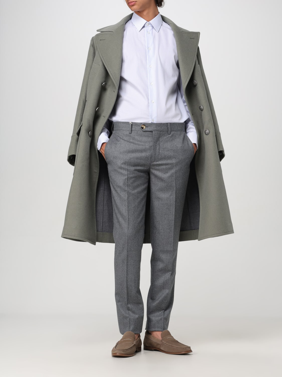 BRUNELLO CUCINELLI 裤子: 裤子 男士 Brunello Cucinelli, 灰色 - Img 2