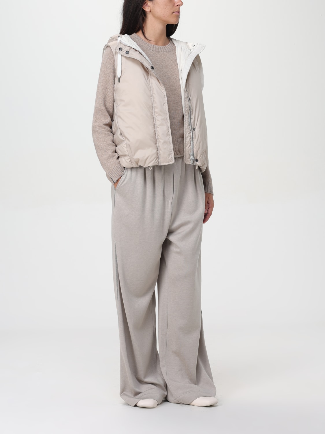 BRUNELLO CUCINELLI 马甲: 马甲 女士 Brunello Cucinelli, 米色 - Img 2