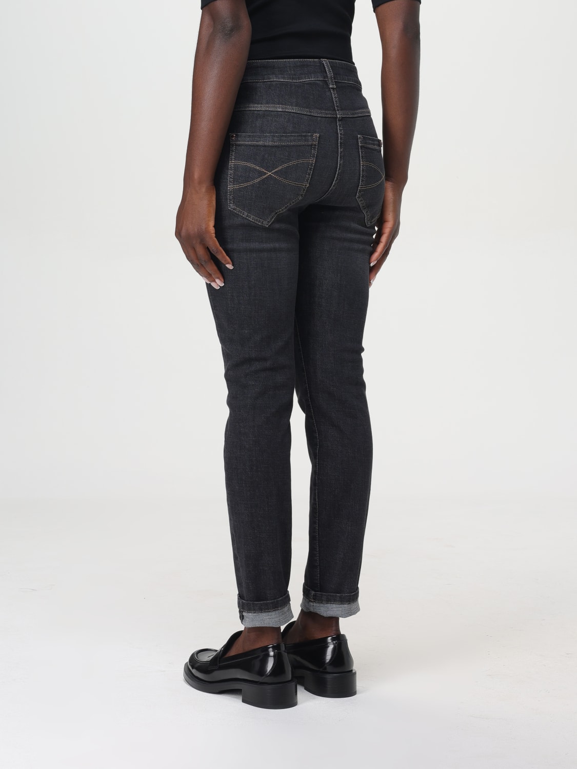 デニム・ジーパン BRUNELLO CUCINELLI Woman Jeans Black MP065P5679 C8341 Brunello Cucinelli Outlet: Jeans woman - Black | Brunello