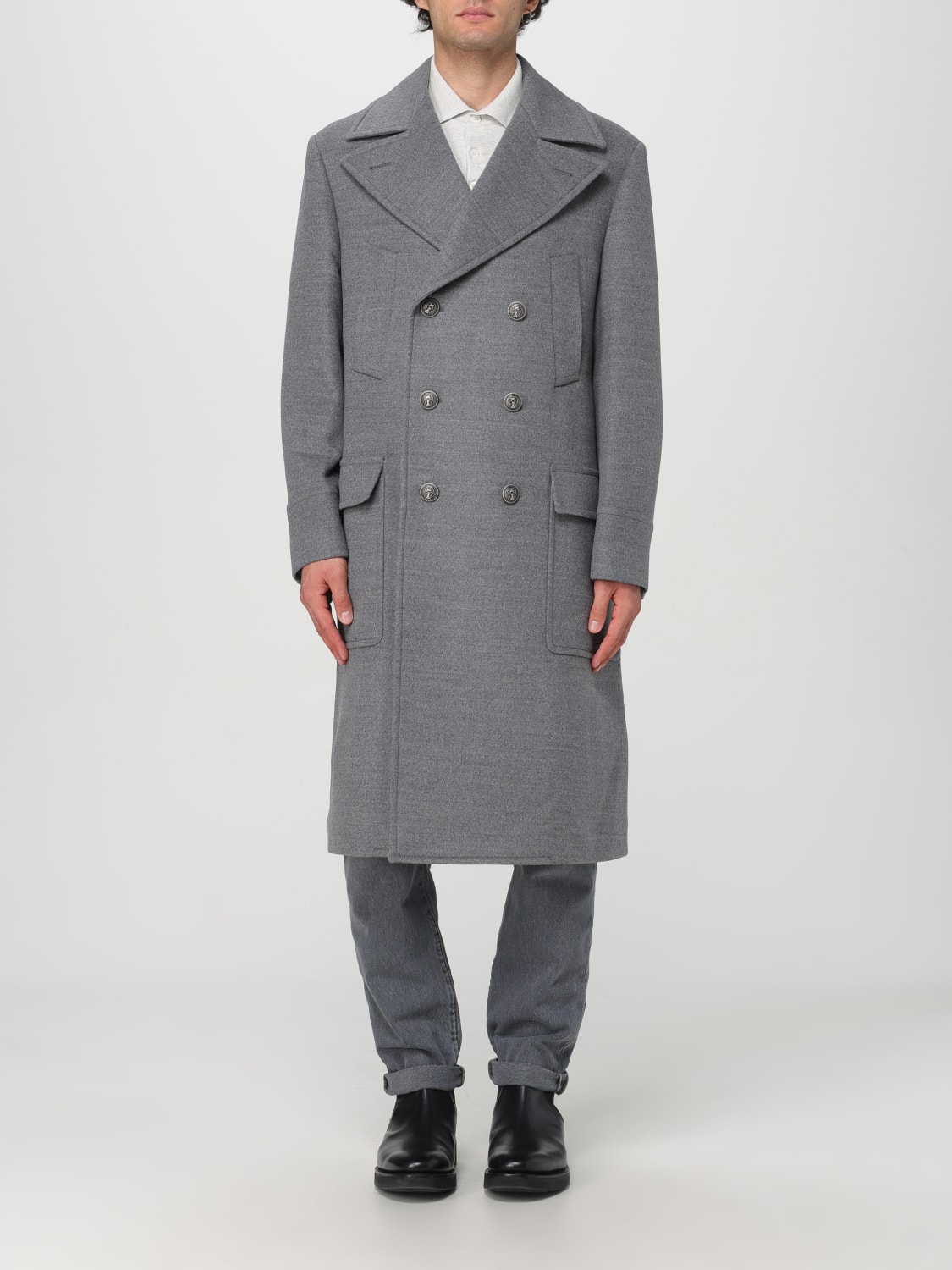 BRUNELLO CUCINELLI CAPPOTTO: Cappotto Brunello Cucinelli in lana , Grigio - Img 1