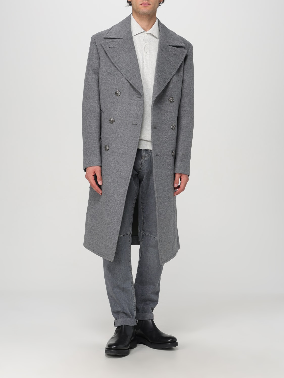 BRUNELLO CUCINELLI CAPPOTTO: Cappotto Brunello Cucinelli in lana , Grigio - Img 2