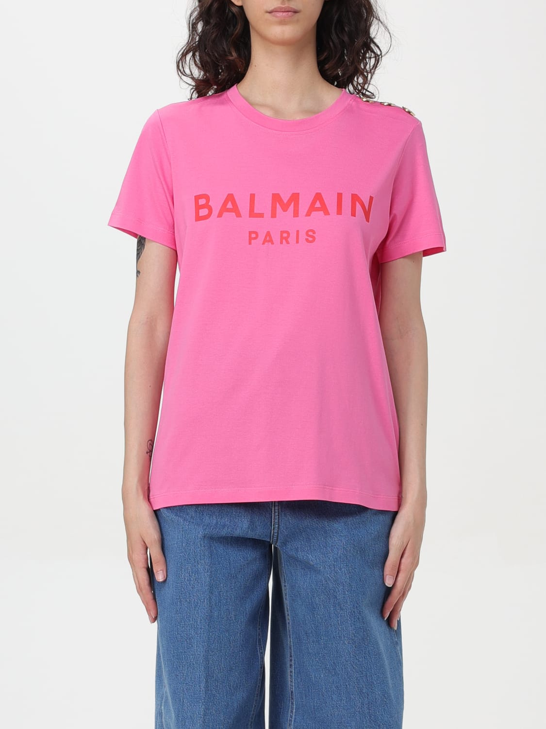 BALMAIN Tシャツ: Tシャツ レディース Balmain, フューシャ - Img 1