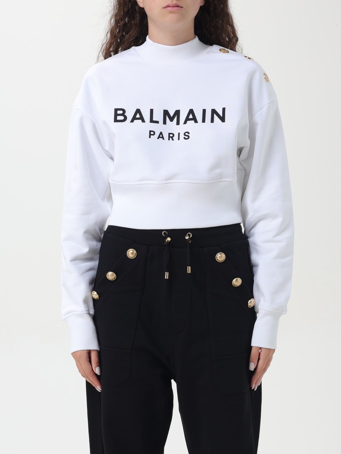 BALMAIN 스웨트셔츠: 스웨터 여성 Balmain, 화이트 - Img 1